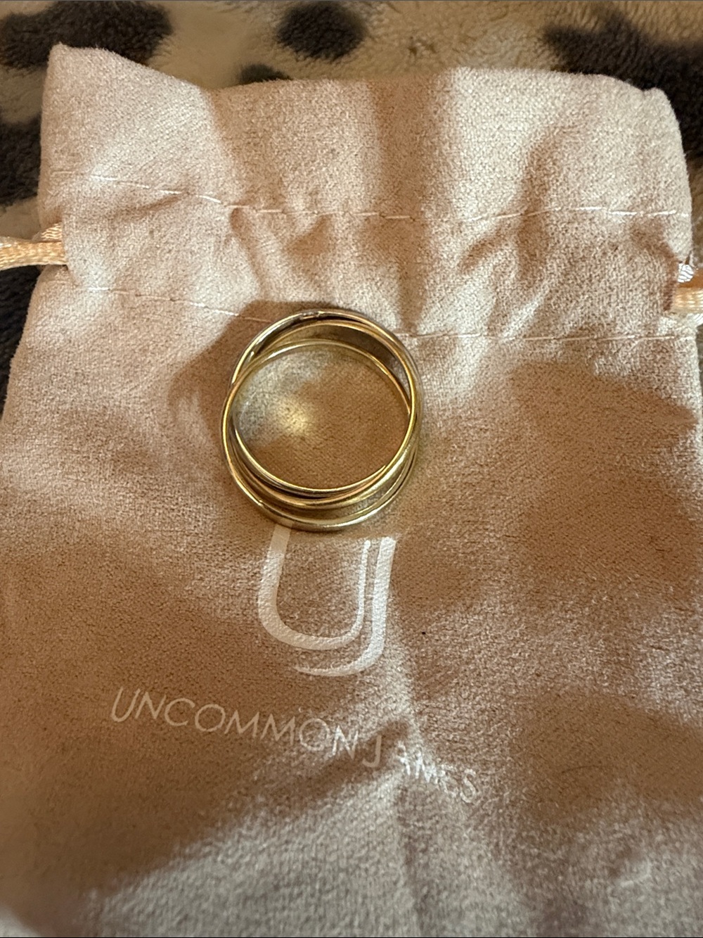 Uncommon James Layered Crossover Ring Mixed Metal Statement Ring